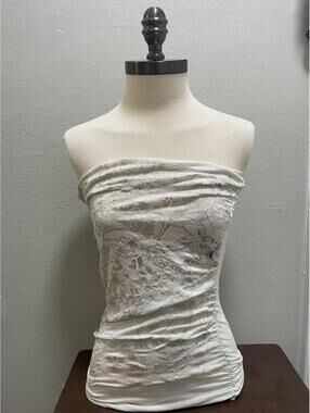 Vintage Y2K Charlotte Russe Cream Sleeveless Tube Top M